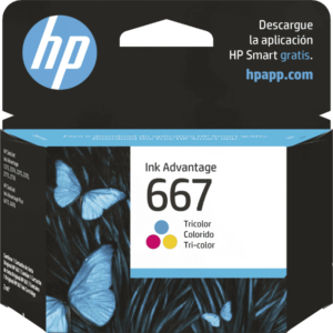 Cartucho de Tinta HP 667 Tricolor Original (3YM78AL) | Colores Vivos y Ahorro Inteligente