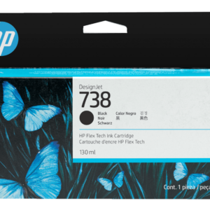 Cartucho de Tinta HP 738 Negro 130ml Original (498N4A) | Definición y Durabilidad para DesignJet