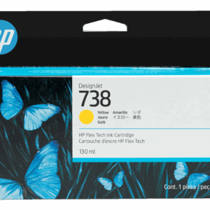 Cartucho de Tinta HP 738 Amarillo 130ml Original (498N7A) | Definición y Durabilidad para DesignJet
