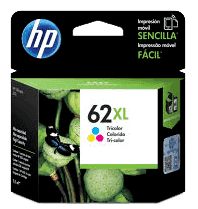 Cartucho de Tinta HP 62XL Tricolor Original (C2P07AL) | Alto Rendimiento y Ahorro