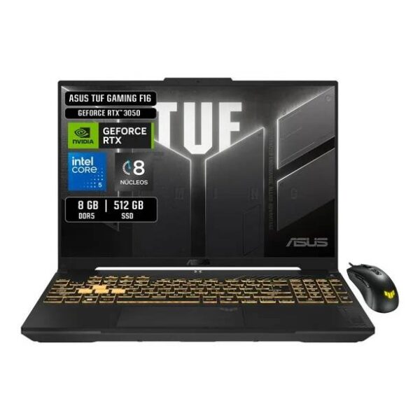 ASUS GAMING TUF F16 (FX607VJ) Intel Core 5 210H NVIDIA GeForce RTX 3050 16GB DDR5 - 512GB SSD Pantalla 16 Pulgadas Windows 11 Home