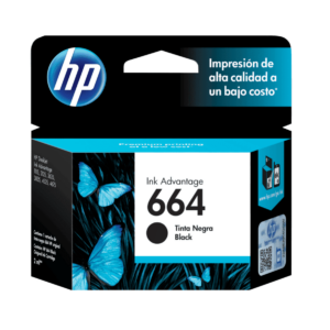 Cartucho de Tinta HP 664 Negra Original (F6V29AL) | Impresión Inteligente y Fiable