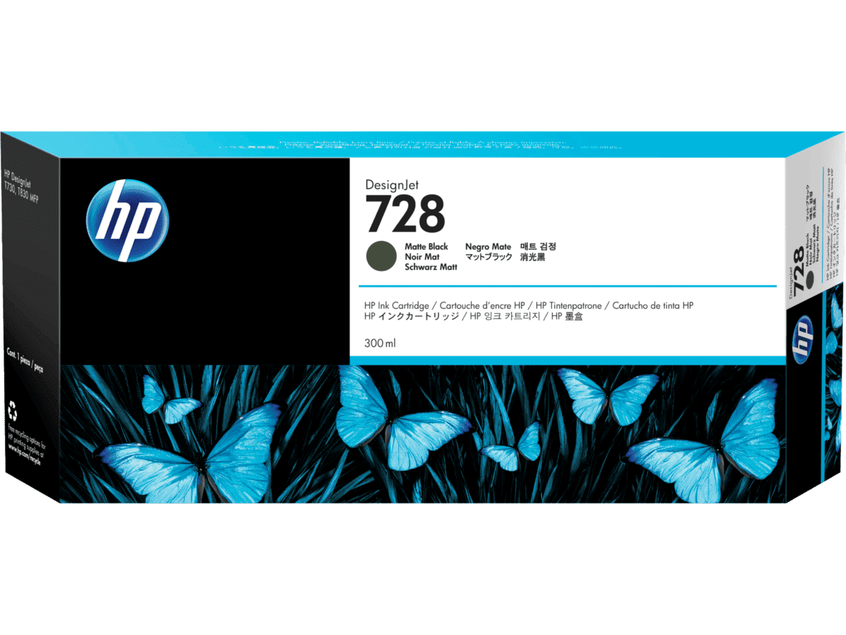 F9J68A-1_T1679661317 Cartucho de Tinta HP 728 Negro Mate 300ml Original (F9J68A) | Máxima Capacidad para DesignJet