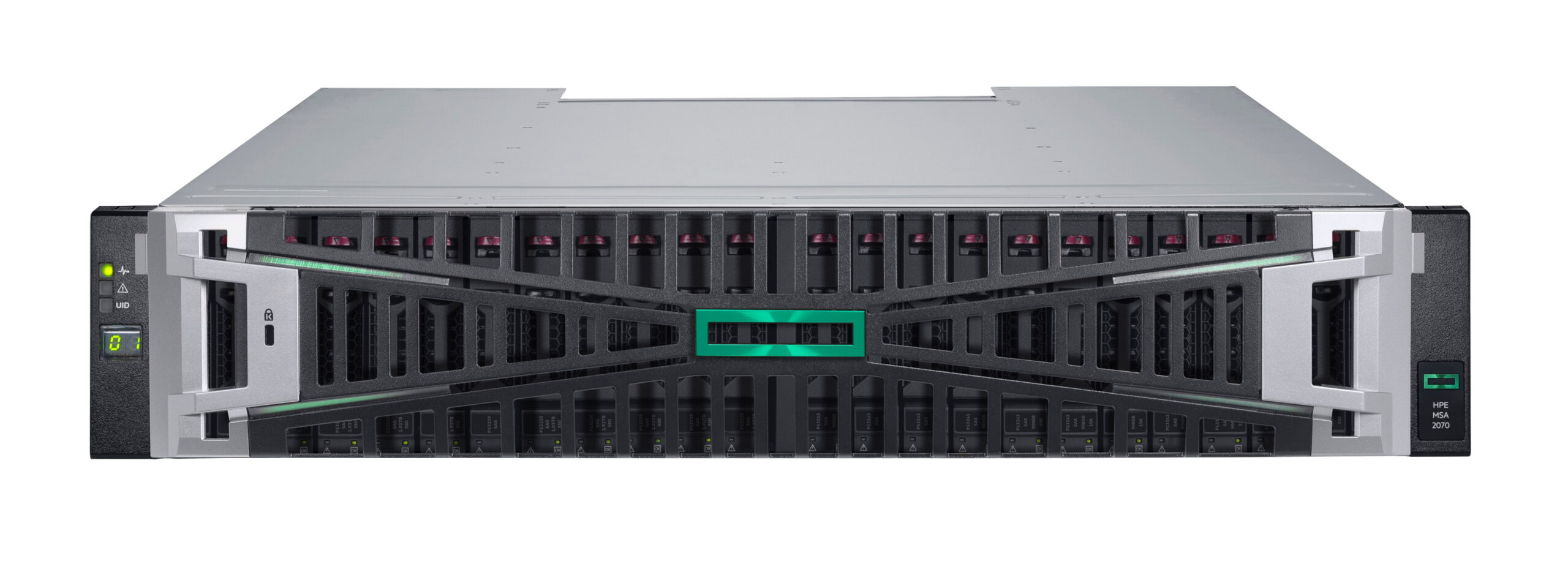 STOHPE810_full HPE MSA 2070 SFF 2x10/25GbE iSCSI 4-port Cntrl 12x3.84TB SSD 4x25Gb iSCSI XCVR 46TB Storage Array -