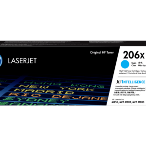 Tóner HP 206X Cian Alto Rendimiento (W2111X) | Impresión Profesional sin Interrupciones