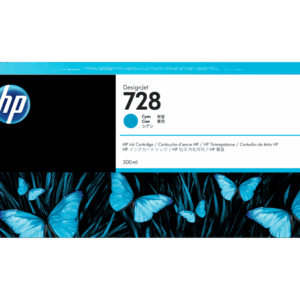 Cartucho de Tinta HP 728 Cian Original 300ml (F9K17A) | Máxima Capacidad para DesignJet