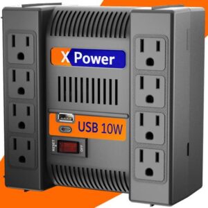 Regulador de Voltaje - Complet, Modelo ERV-9-002, Regulador de Voltaje con supresor integrado. XPOWER 1300 USB. 1, 300VA. 650W. 504J. 8 contactos.