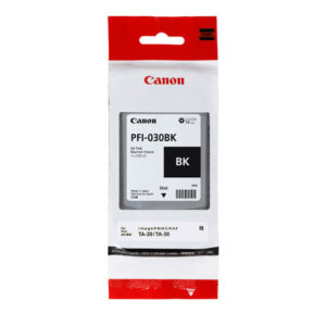 Tanque de tinta CANON PFI-030 - Negro, Tecnología de impresión inyección de tinta. Compatible con  Plotter Canon TA-20 y TA-30. Capacidad 55 ml