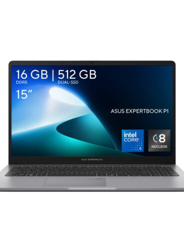 ASUS ExpertBook P1  Procesador Intel Core 5 210H - Gráficos Intel UHD, 16GB DDR5, 512GB SSD, Pantalla 15.3, Win 11 Pro