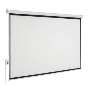 Pantalla de Proyección Eléctrica de Colgar MSE-183 - MULTIMEDIA SCREEN, 2.44x1.83m. 120 pulgadas diagonales. Incluye C.R. Inalámbrico  y alámbrico
