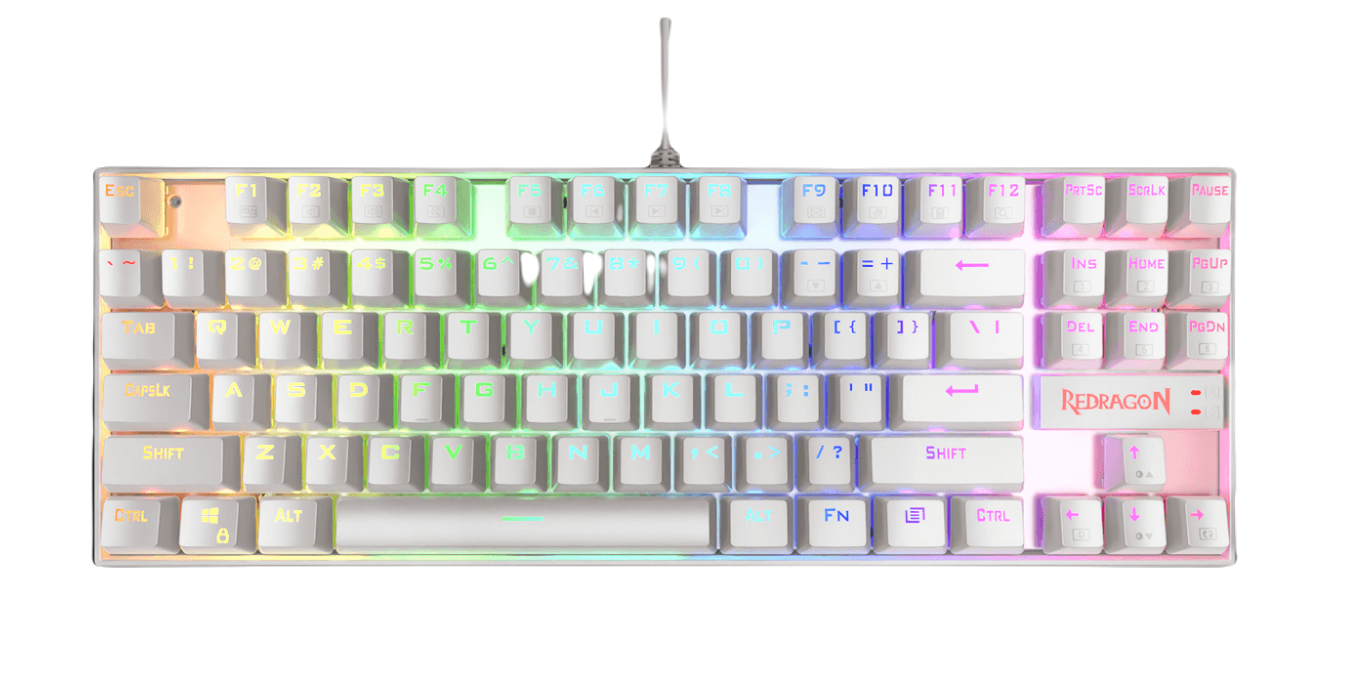 TECRDG100_full Teclado Mecánico Redragon Kumara White RGB - Español, Blanco, RGB