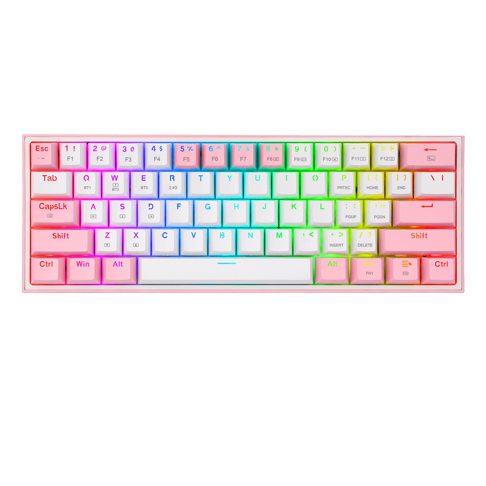 TECRDG130_full Teclado Mecánico Redragon Fizz Pro White/Pink - Blanco y Rosa