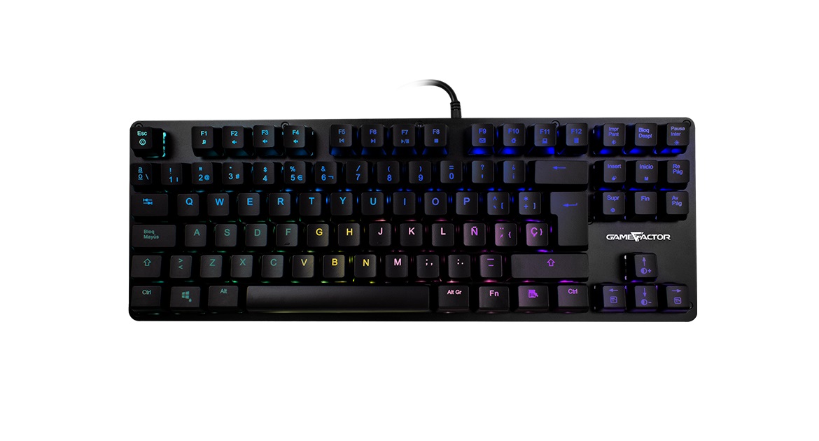 TECVGO170_full Teclado Mecánico GAME FACTOR KBG500-RD - Alámbrico, Español, Negro, RGB
