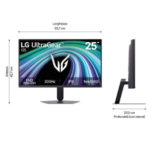 Monitor Gaming LG 25G523B-B FHD 200Hz de 25 Pulgadas para Rendimiento Empresarial