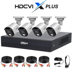 Kit de Videovigilancia Dahua Technology KITXVR1B04-I/T/4-B1A21N-U-IL-A-0280B con 4 Canales 2MP y Cámaras Smart Dual Light