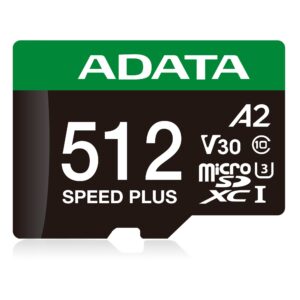 Tarjeta MicroSDXC ADATA SPEED PLUS 512GB UHS-I U3 Clase 10 (A2) 180MB/s